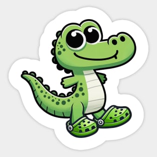 Crocodile wearing crocs Sticker